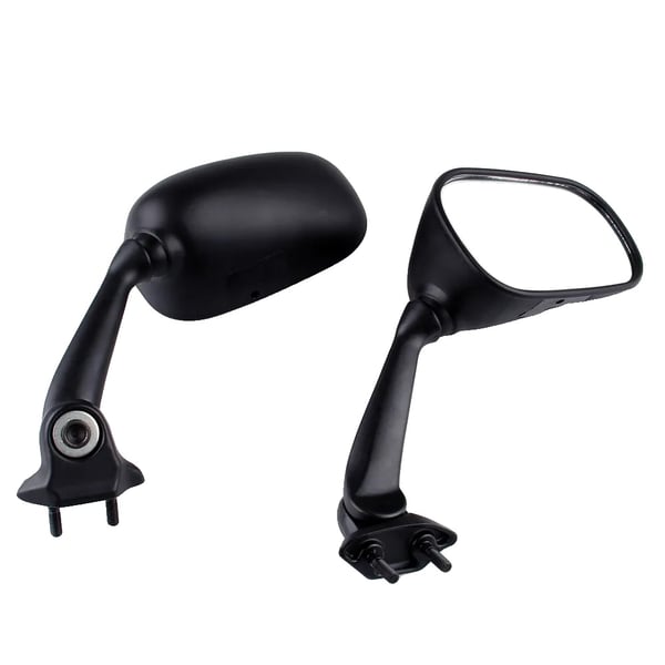Racingspejle, højimpact ABS-skal, nem installation, passer til Yamaha YZF R6 (2008-2010), 1 par (2 stykker), sort finish