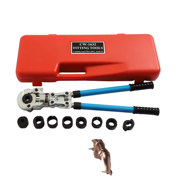 Hydrauliske Crimpetang, 6T Udgivelse, Ergonomisk Greb, 360° Rotation, Støbninger til Aluminium og Kobberrør, 55-74 cm Længde