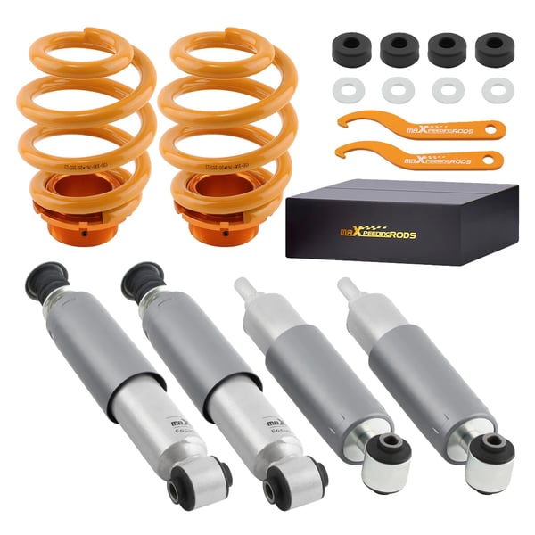 Coilover affjedringskit, justerbar højde 30mm til 65mm, kompatibel med Transporter model T4, varedimensioner 65cm x 45cm x 54cm