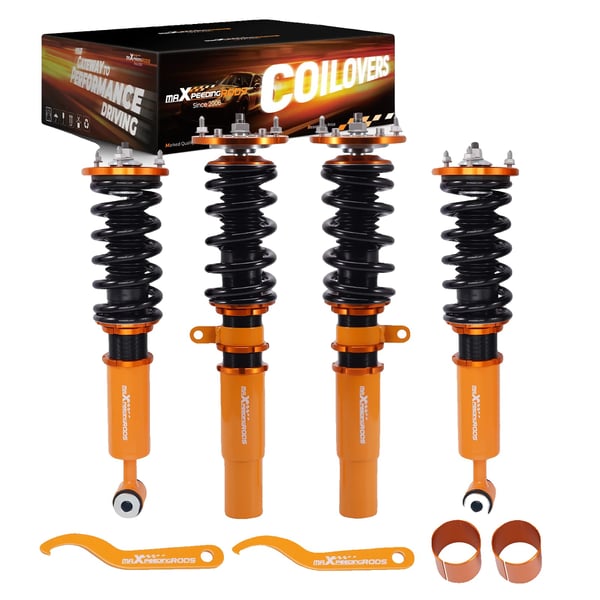 Coilover affjedringskit, justerbar køre højde, tvillingetube system, til 5-serie sedan, 1 til 3 tommer sænkning, høj stivhed stål fjedre