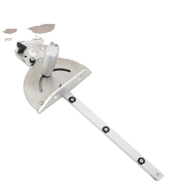 Miter Gauge, Aluminiumlegering, 3/8" x 3/4" Kompatibilitet, Justerbare Vinkelstop, Låselig Drejeområde, Højpræcisionsdesign