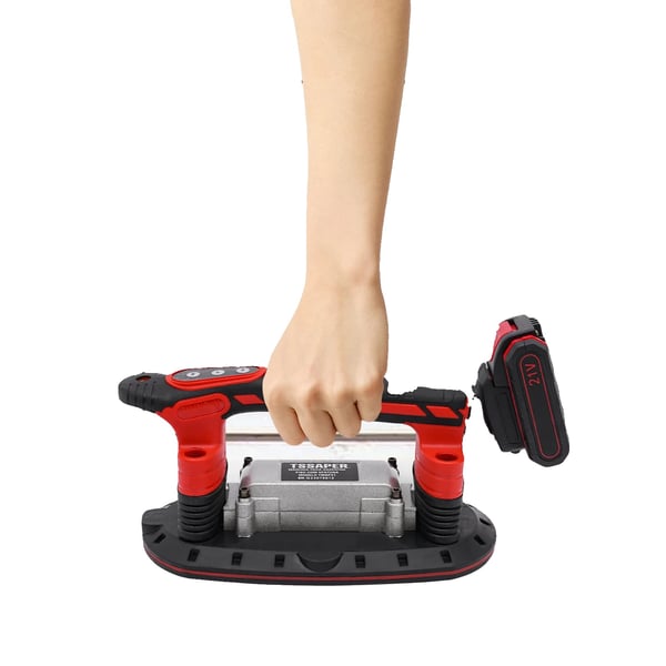 Laattavibraattori, 21 V, 2000 mAh, 3000-13000 RPM, Imukuppikoko 28x15 cm, Maksimaalinen tukipaino 176,4 lbs