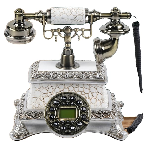 Skrivebordsdialetelefon, Harpiksmateriale, Ledningsdesign, 24*27*16,5 cm, Bordmontering, Samling påkrævet
