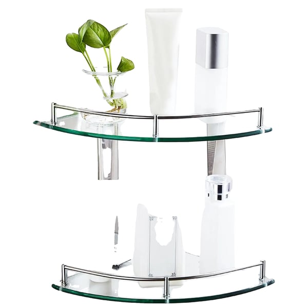 Glas Hylde, Hærdet Glas, Dimensioner 23,5 x 23,5 cm, Belastningsevne 4 kg, Vægbeslag, Moderne Stil