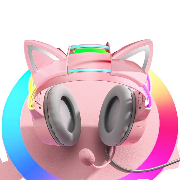 Gaming headset, komfortabelt design, RGB-belysning, universel kompatibilitet