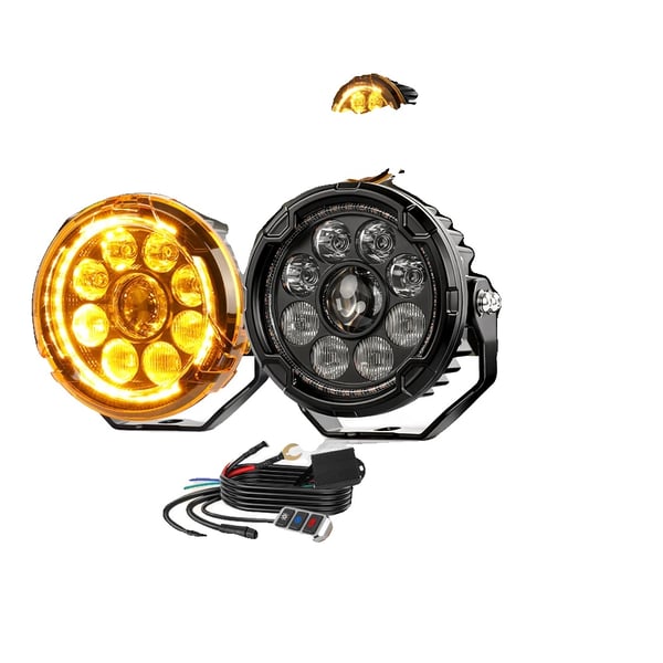 Off-road Arbejdslampe, 6500K Lysstyrke, IP68 Vejrbestandig,Høj Lav Gul DRL