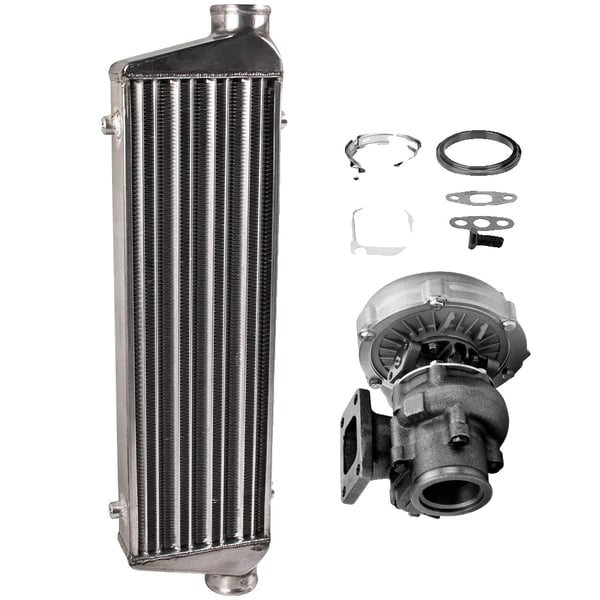 Turbo Kit, understøtter op til 420 HK, kompatibel med 4/6 cylindermotorer, intercooler dimensioner: 27 x 7 x 2.5