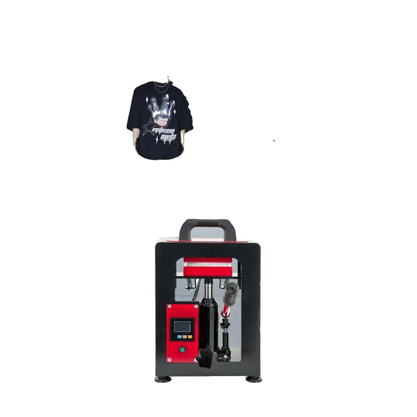 Manuel hydraulisk varmepressemaskine, 600 watt, dobbelt-sidet opvarmning, 6 x 12 cm pladestørrelse, berøringsskærmskontrol, 5 tons tryk