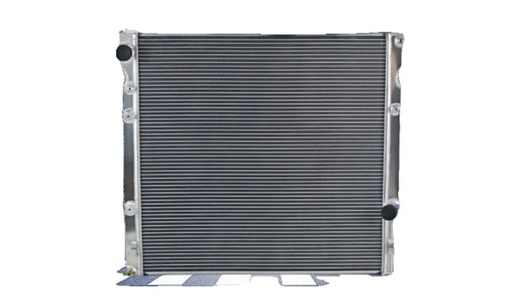 Radiator, Aluminiumkonstruktion, Samlede dimensioner 32-1/2" × 26-3/4" × 4-1/4", Kerne størrelse 25-1/2" × 25-1/8" × 1-5/8", Indløb størrelse 1-1/2"