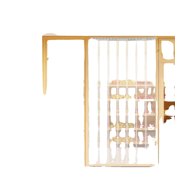 Stripgardin, PVC-materiale, 2 mm tykkelse, dimensioner: 2 m x 18 cm, samlet bredde: 1,05 m, sæt af 7 stykker