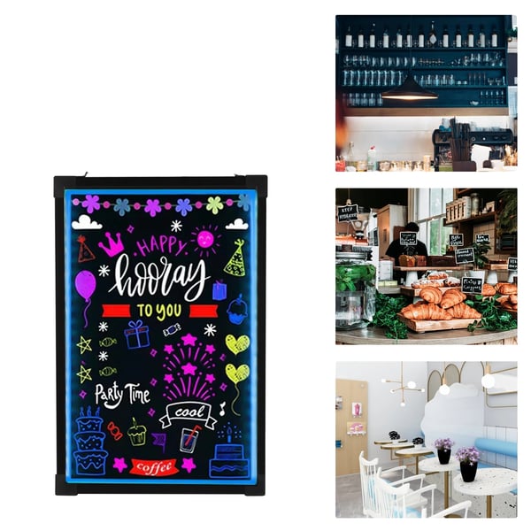 LED-viestitaulu, 24"x32", 0,36W teho, 18 valovaikutusta, karkaistu lasi, alumiiniseos
