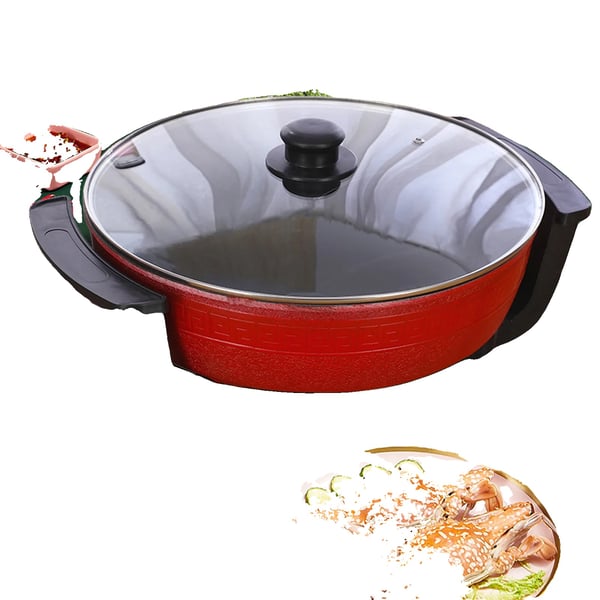 Hot Pot, 12,2 tuuman halkaisija, 1360W teho, tarttumaton pinnoite, useita lämpötilasäätöjä, kestävä alumiinirakenne