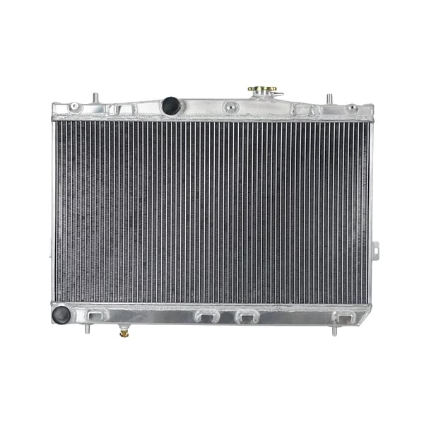 Radiator, legering aluminium, kerne størrelse 375mm x 670mm x 26mm, samlet størrelse 520mm x 710mm x 88mm, indløb størrelse 34mm, udløb størrelse 34mm