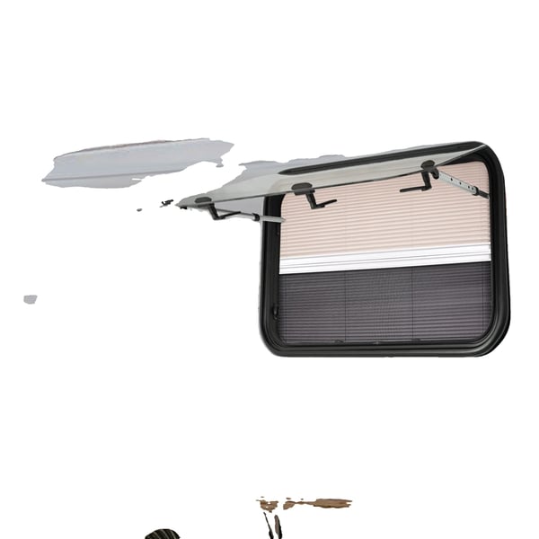 RV Push-Out Vindue, Holdbart Tempereret Glas, Moderne Design,sort