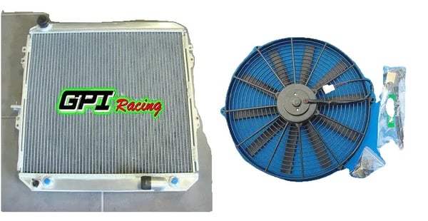 Radiator + Blæser, Aluminium Konstruktion, Længde 41,74 cm, Bredde 17,12 cm, Højde 71,41 cm, Kompatibel med Hilux 2.4/2.0 LN130