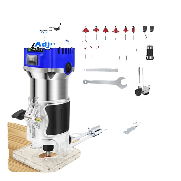 Elektrisk Palm Router Værktøj, 800W, 4000-30000 RPM, 6 Hastighedsindstillinger, Maksimal Fræsedybde 29mm, Klinge Diameter Kompatibilitet 6-8MM