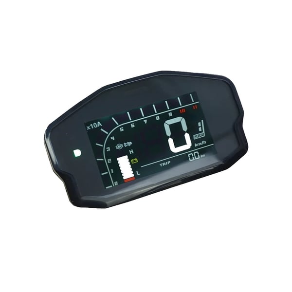 Speedometer, 10 cm højde, 22 cm længde, 16 cm bredde, 0,5 kg vægt, justerbar skærm