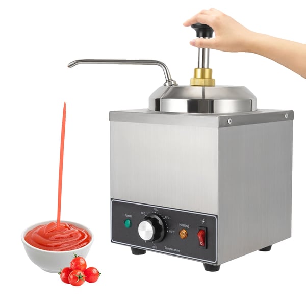 Kommersiel Sauce Dispenser, 650W Effekt, 2.1QT Kapacitet, 220V Spænding, 201 Rustfrit Stål Materiale, Justerbar Temperaturkontrol 30-110℃