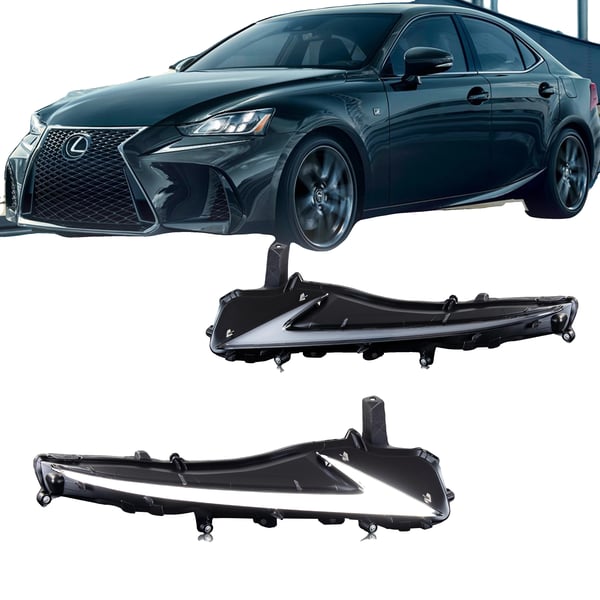 LED Dagskørelys, Vandtæt IP67, 12V Driftsvoltage, Kompatibel med Lexus IS250 IS350 IS200t IS300 2014-2016, ABS Hus, Klar Linse