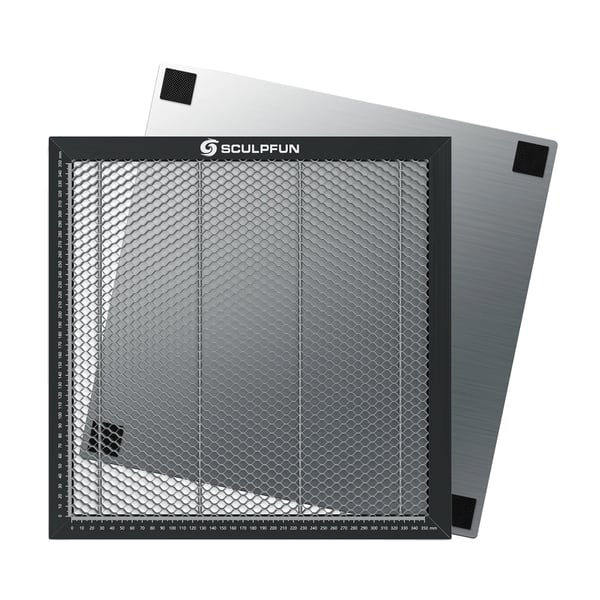 Laser Skärbord, 400mm x 400mm, Stålmaterial, Kompatibilitet med CO2- och Diode-gravyrmaskiner, Hög Planhet för Precisionsskärning
