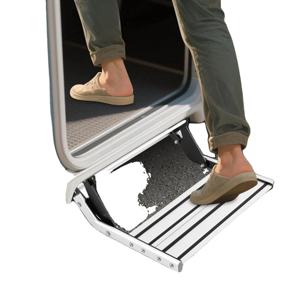 Aluminium RV Trin, Foldbart Design, Høj Belastningskapacitet,Sølv