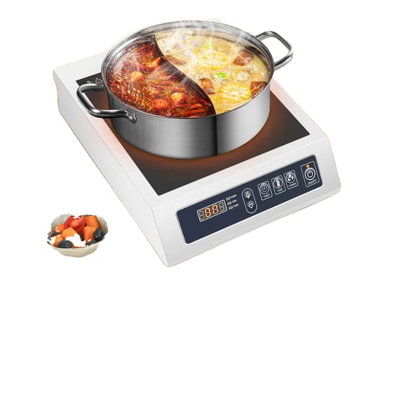 Induktionskogeplade, 220-240V, Maksimal belastning 75 kg, 10 temperaturindstillinger, opvarmningstid op til 24 timer, dimensioner 35 x 42 x 11 cm