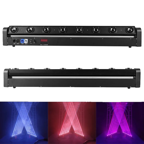 Bevægelseshovedlys, RGBW LED, DMX Kontrol,EU stik, sort