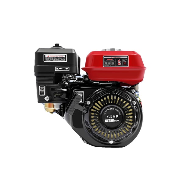 Bensinmotor, 7,5 hk, 3600 varv/min, bränslekapacitet 0,65 L, maximalt vridmoment 12 N·m, hållbar aluminiumkonstruktion