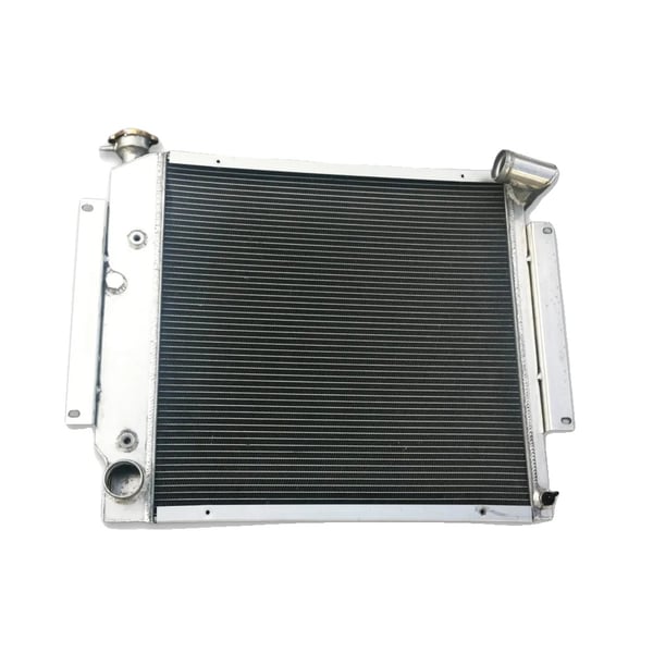 Aluminiumkøler, kerne størrelse 21,5 x 21,8 x 2 tommer, samlet størrelse 29,1 x 22,2 x 3,1 tommer, indløb/udløb 50 mm