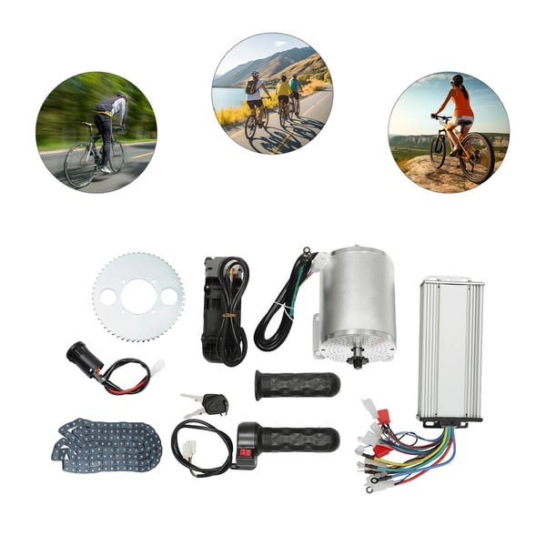 Børsteløs Motor Kit, 3000W Effekt, 48-72V Spænding, Nominelt Moment 5.4 N.m, Egnet til Elektriske Motorcykler og Cykler