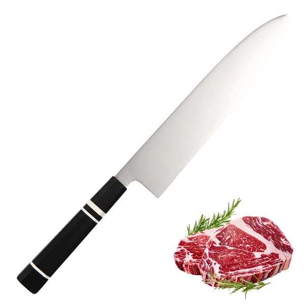 Kokkekniv, kulstofstålblad, ergonomisk G10-håndtag,sort