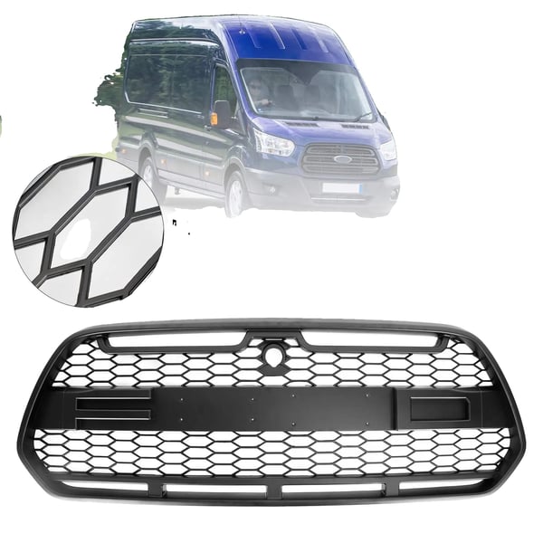 Front Bumper Gitter, ABS Plast, Passer til Ford Transit MK8 (2015-2018), Direkte Erstatning, Front Placering, Forbedret Luftstrøm