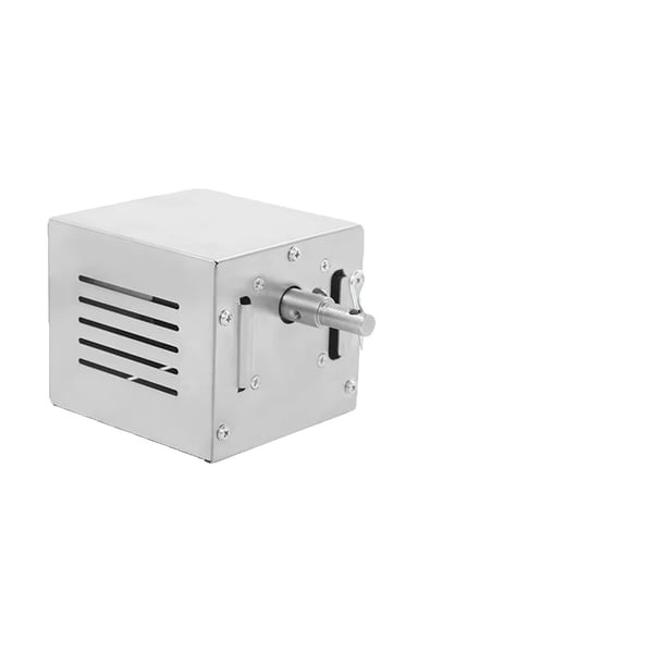 Grill Rotisserie Motor, 25W Effekt, AC 220V, Rustfrit Stål, Universel Montering, Dimensioner 12x11x10,5 cm