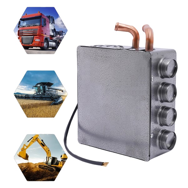 Bilvarmer, 12V, 8A Strøm, Kobberkerne, Dimensioner 23*21*10 cm, Blæsermotor
