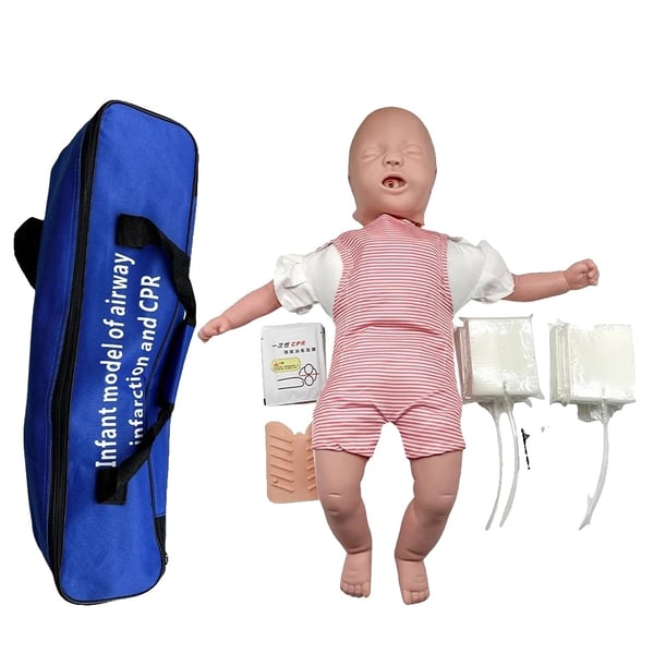 Spædbarns CPR dukke, gummimateriale, egnet til spædbarns CPR træning, vægt 2,3 kg, realistisk simulation til øvelse af nødteknikker