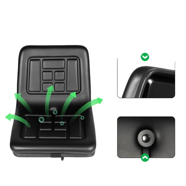 Traktorsæde, Ergonomisk Design, Justerbar Pasform,sort