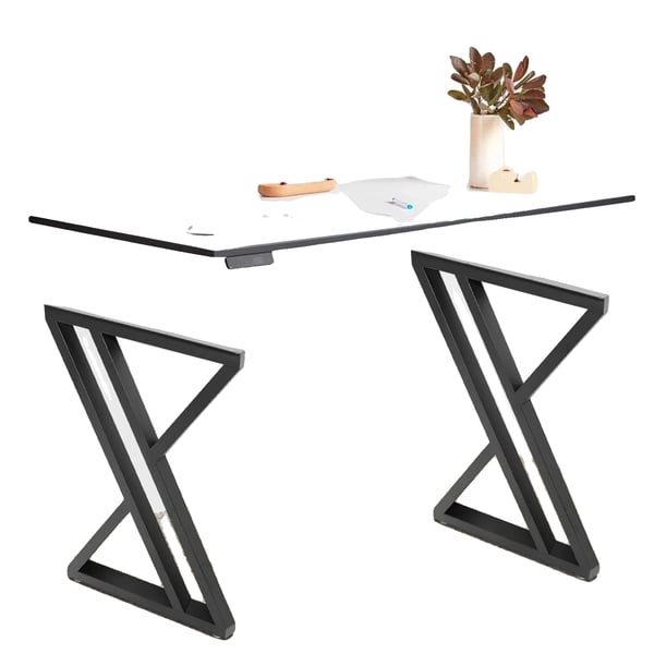 Bordsben, järnmaterial, mått 70 x 50 x 5 cm, 300 kg lastkapacitet, X-formad design, skruvmonteringsmetod