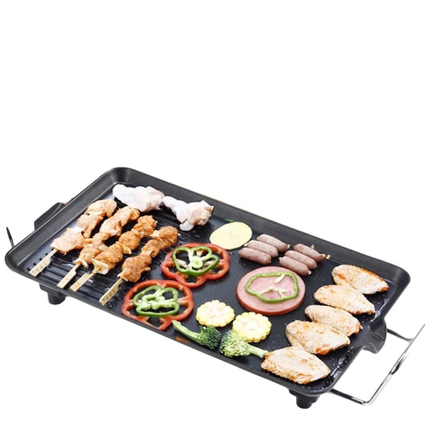 Elektrisk BBQ Grill, 220V, 40 cm x 24 cm, Bordbrug, Non-Stick Kogesurface, 1.8 kg Vægt