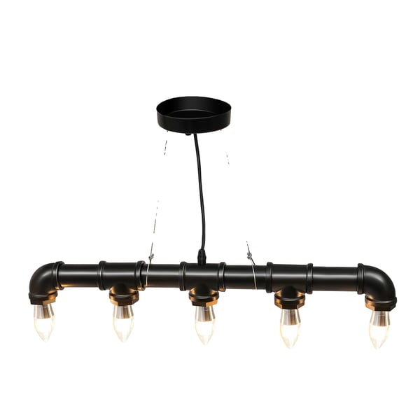 Pendellampe, Jernmateriale, 65 cm længde, justerbar højde 100 cm, 110V spænding, 5 E26 pærekompatibilitet