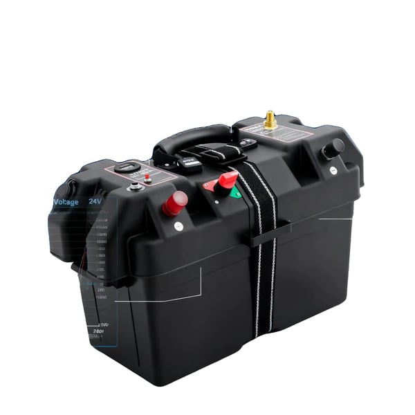 Batterilagringsboks, Højklasse PP-materiale, 44cm x 24,5cm x 27cm dimensioner, Nettovægt 1,95kg, Samling påkrævet, Fritstående monterings type