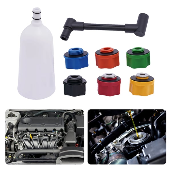 Olie Tragt Adapter Sæt, M35x4.0 Gewind, M42x4.5 Gewind, M37x3.0 Gewind, M32x3.5 Gewind, Multi-farvede Adaptere