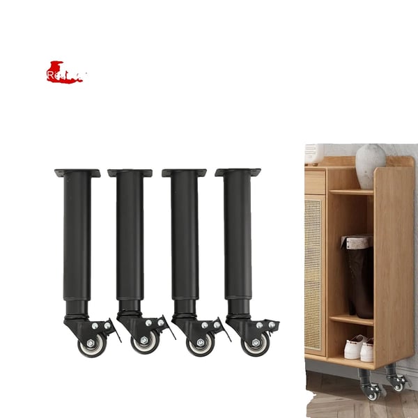 Møbelben med hjul, understøtter 150 kg, justerbar højde, universelle drejehjul, 360° rotation, holdbare materialer