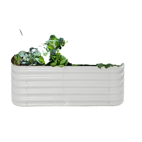 Kohotettu puutarhapenkkki, alumiini-zinkkipinnoitettu teräs, 94,49 x 23,62 x 17 tuumaa, avoin pohjarakenne, ruostumaton, kestävä