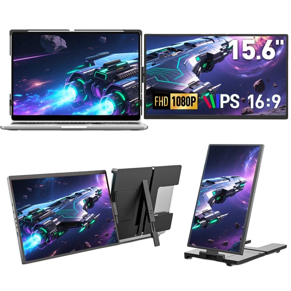 Bærbar Skærm, 15,6 tommer, FHD 1920 x 1080, IPS Panel, Kontrastforhold 1000:1, 60 Hz Opdateringsfrekvens