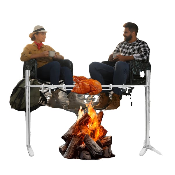 Grill, Rustfrit Stål, 134 cm Stanglængde, 40 kg Kapacitet, 20 W Effekt, Justerbar Højde