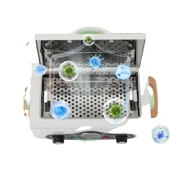 Højtemperatursterilisator, 300W effekt, 2,5L kapacitet, 60-220°C temperaturinterval, rustfrit stål materiale, 1m strømkabel