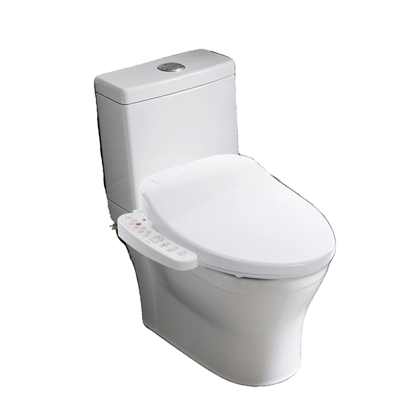 Sähkökäyttöinen bidet-wc-istuin, lämmitettävä istuin, säädettävä veden lämpötila, sopii V- ja U-muotoisiin wc:hin, AC 220V, pesuteho 1600W
