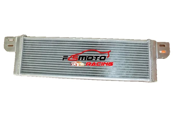 Luft-til-vand intercooler, aluminium, kerne størrelse 21"x6.6"x2.25", samlet størrelse 27.6"x7.3"x3", 19mm indløbs/udløbs diameter, frontplacering