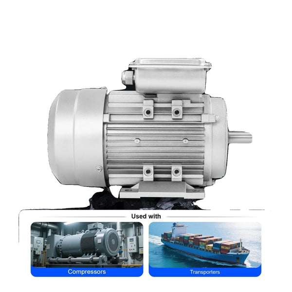 Elektrisk motor, 750W, 1380 RPM, 19mm aksel, IP55 beskyttelsesklasse, aluminiumskonstruktion