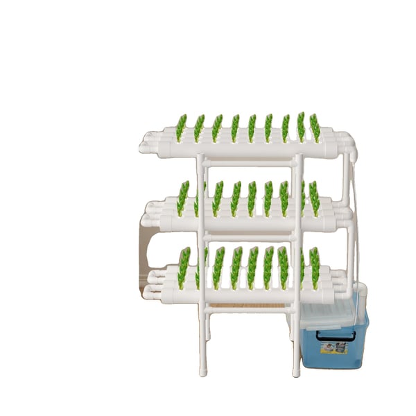 Hydroponisk Vækstsæt, PVC-U Materiale, 108 Plantningssteder, 3 Lag, Samlingsmetode, Næringsfordelingssystem